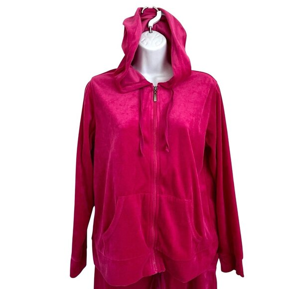 Danskin Pink Velour Track Suit Zip Hoodie Jogger Pant M 8-10 Mean Girls Costume - Picture 4 of 16